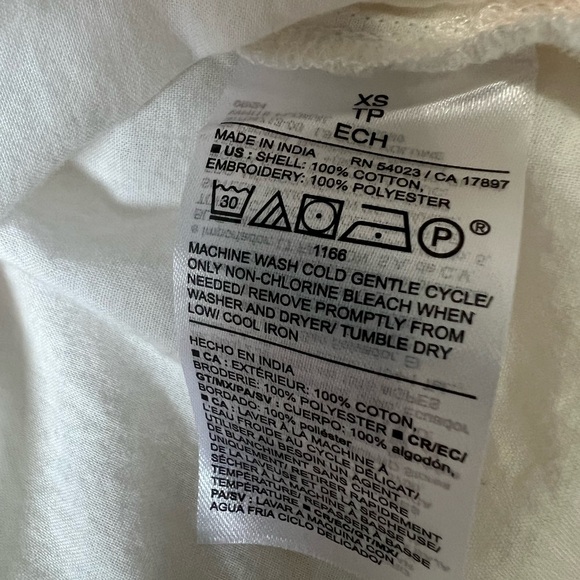 Old Navy White Floral Button-Up Blouse Sz XS - Picture 5 of 10